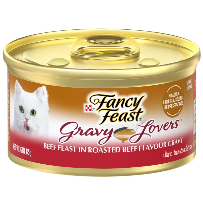 self-cleaning cat litter box-Fancy Feast Gravy Lovers Beef In Roasted Beef Flavour Canned Cat Food 85g