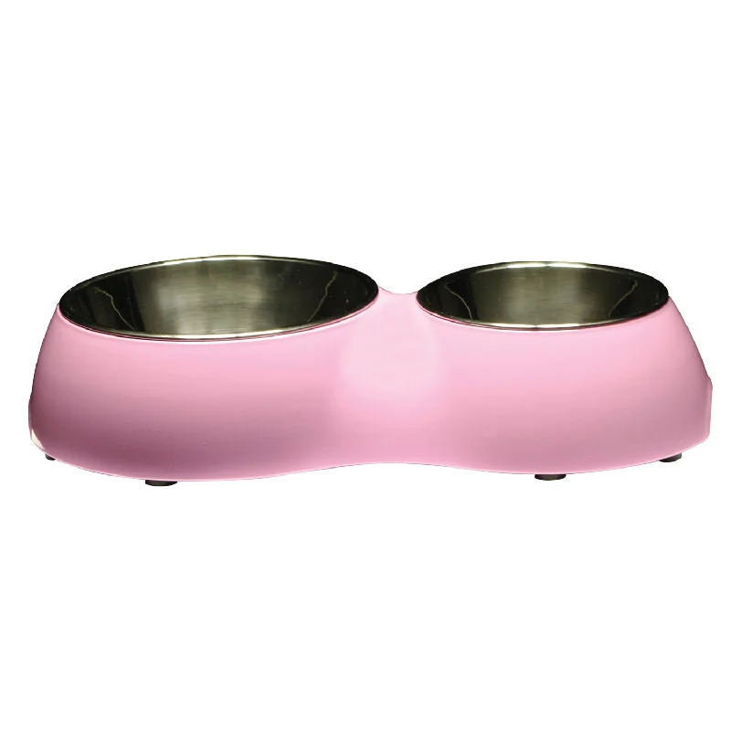 hamster exercise wheel-Catit Double Diner Cat Bowls Pink