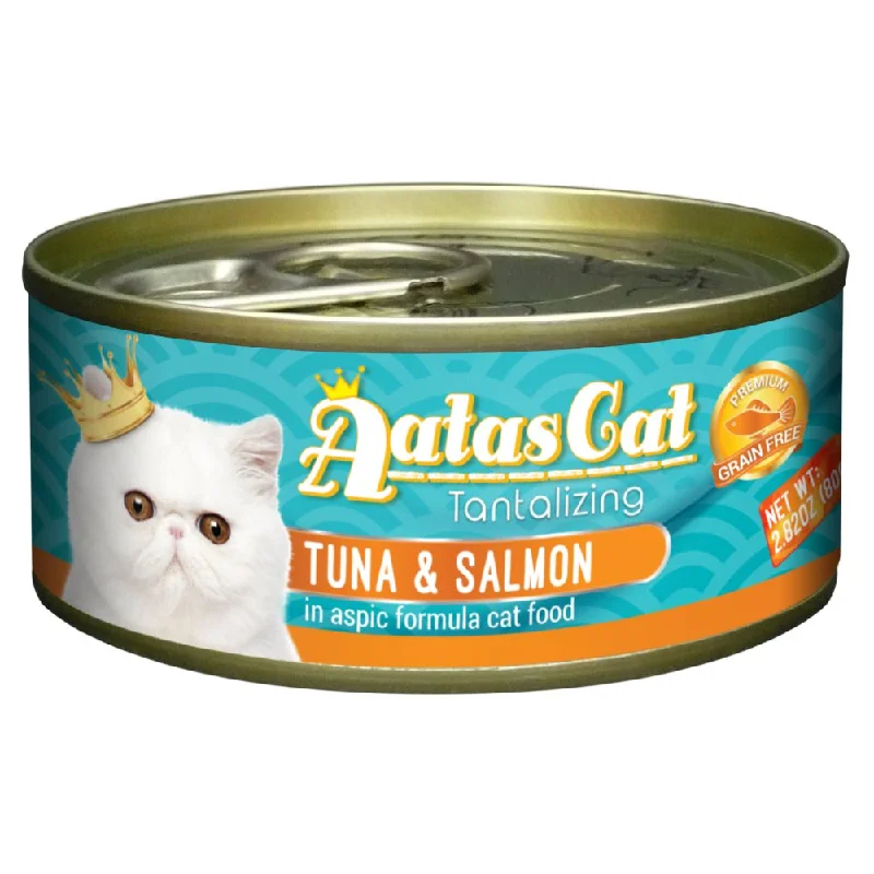 premium catnip toy-Aatas Cat Tantalizing Tuna & Salmon in Aspic Canned Cat Food 80g