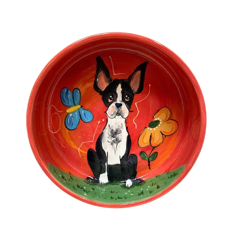 biodegradable poop bags-Pawfect Boston Buddy Bowl - Hand-Painted Pooch Dish