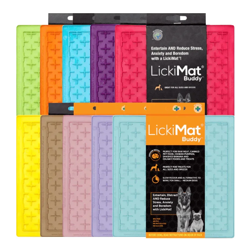 glow-in-the-dark dog collar-LickiMat Dog Lick Mats Slow Feeders Classic Buddy 10 Colours