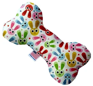 adjustable dog life jacket-Funny Bunnies Canvas Squeaker Bone Dog Toy