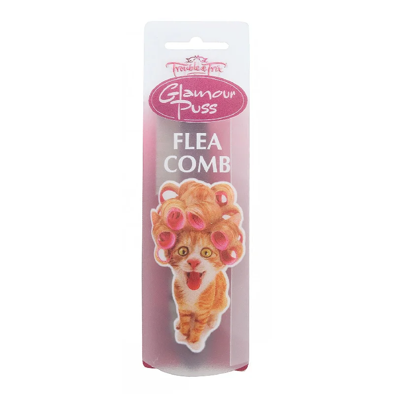 chew-resistant dog bed-Trouble & Trix Glamour Puss Flea Comb