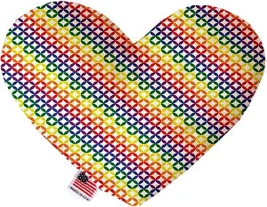 retractable cat tunnel-Rainbow Bright Diamonds Canvas Squeaker Heart Dog Toy