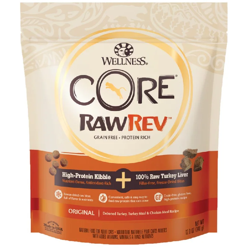 slow feeder dog bowl-Wellness CORE RawRev Original Grain-Free Dry Cat Food 4.5lb