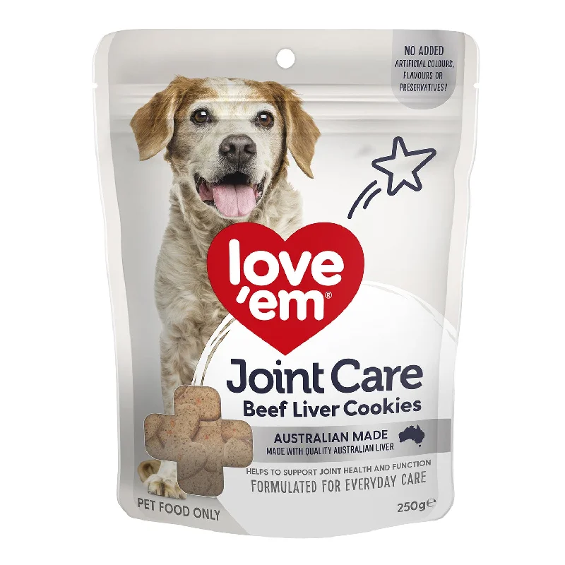 easy-to-clean reptile tank-Love'em Joint Care Beef Liver Cookies Dog Treats 250g