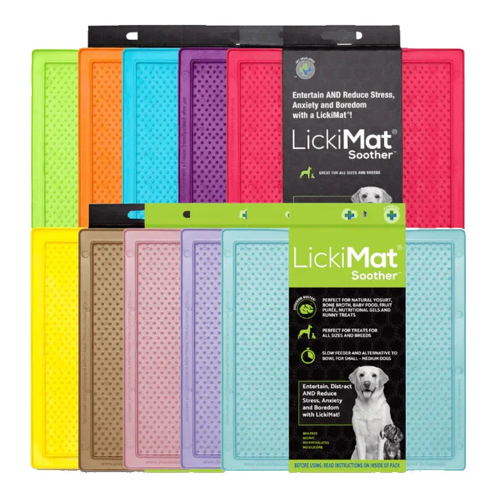 cooling gel dog pad-LickiMat Dog Lick Mats Slow Feeders Classic Soother 10 Colours