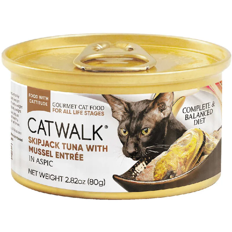 automatic fish tank cleaner-Catwalk Skipjack Tuna with Mussel Entree In Aspic Canned Cat Food 80g