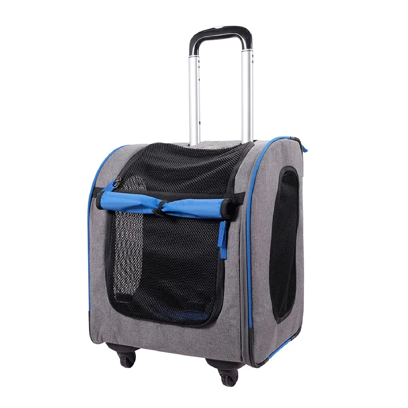 space-saving cat hammock-Ibiyaya New Liso Backpack Parallel Pet Trolley Slate / Sapphire