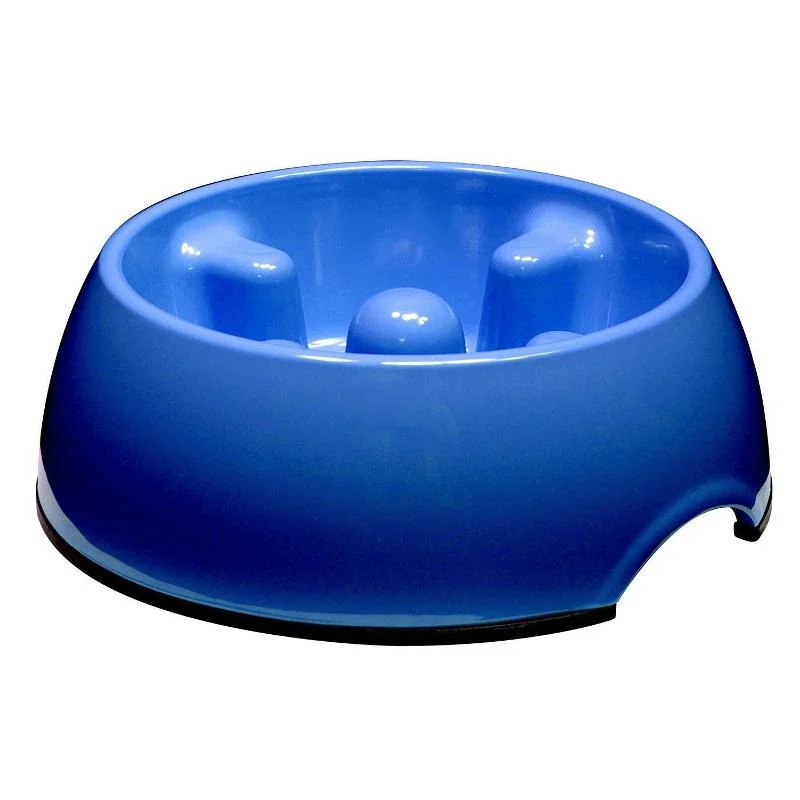 automatic pet feeder-Dogit Go Slow Anti-Gulping Dog Dish Blue 3 Sizes