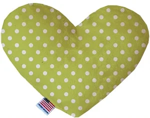 cat grass growing kit-Lime Green Polka Dots Canvas Squeaker Heart Dog Toy