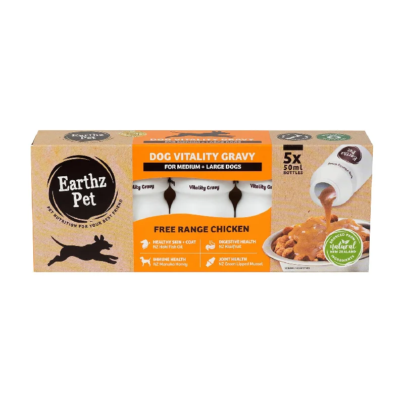 non-slip pet socks-Earthz Pet Free Range Chicken Vitality Gravy for Medium & Large Dogs 5x50ml