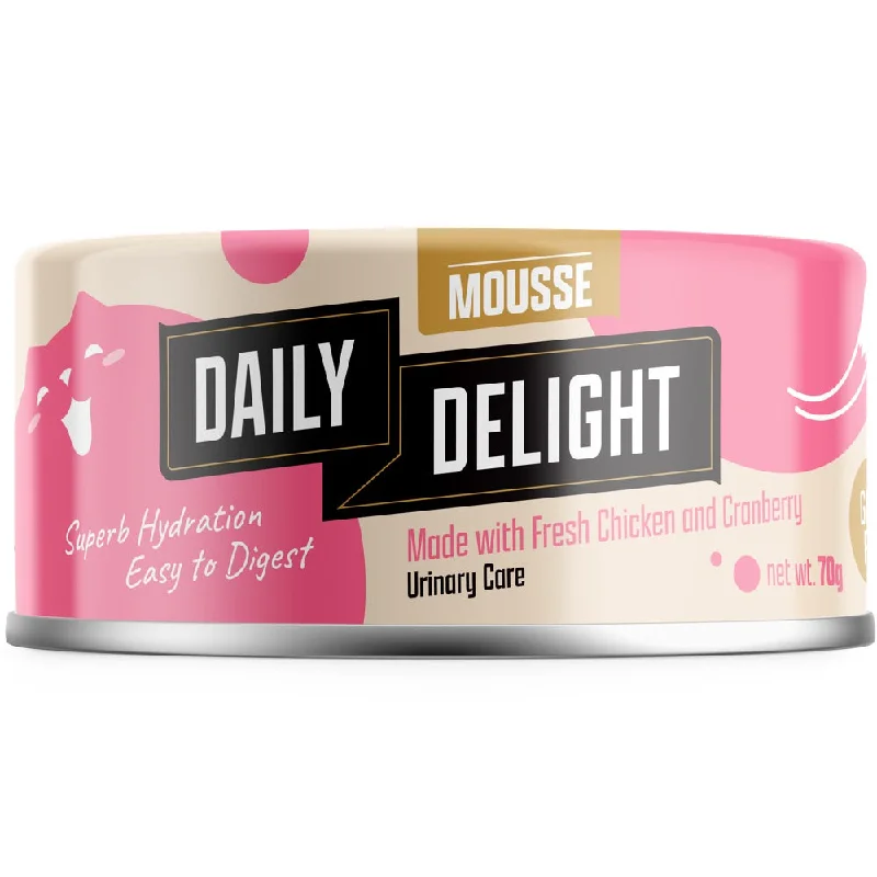 eco-friendly dog leash-Daily Delight Mousse Chicken & Cranberry Grain-Free Canned Cat Food 70g