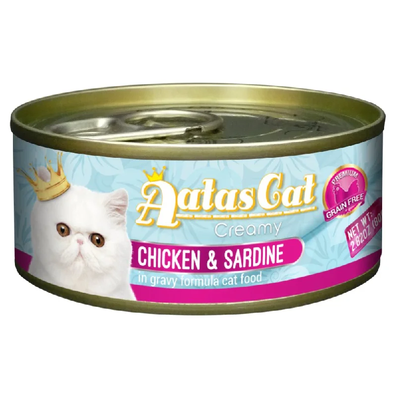 rabbit grooming kit-Aatas Cat Creamy Chicken & Sardine In Gravy Canned Cat Food 80g