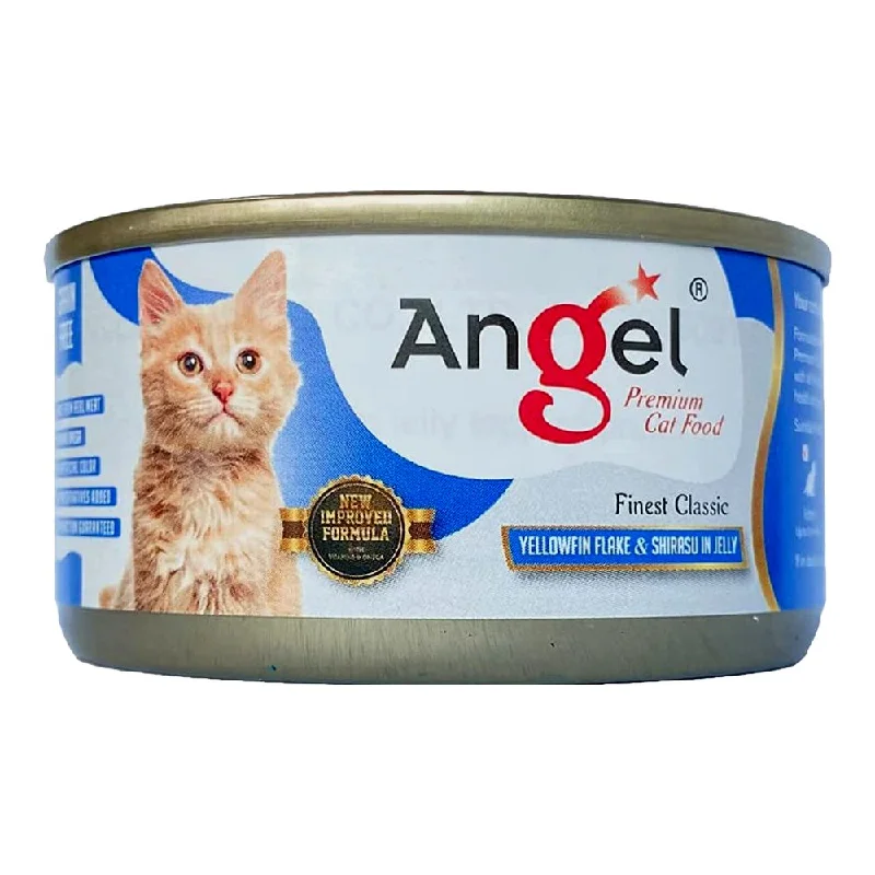 slow feeder dog bowl-Angel Yellowfin Flake & Shirasu in Jelly Canned Cat Food 80g