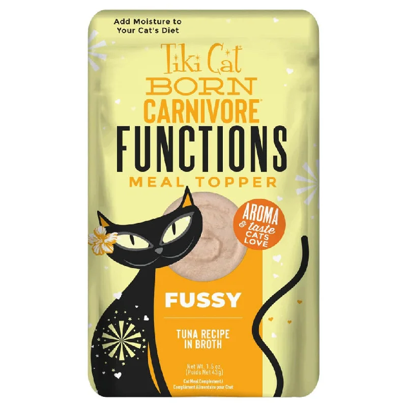 rabbit hay feeder-Tiki Cat Born Carnivore Function Topper Fussy (1.5 oz x 12 pouches)