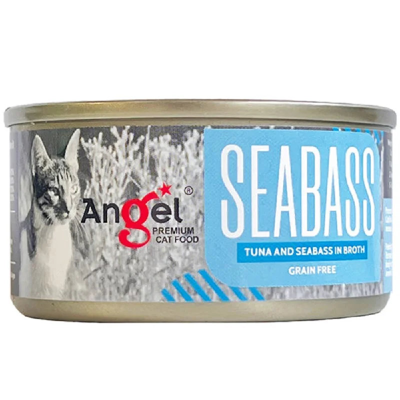 bird-safe cage disinfectant-Angel Tuna & Seabass In Broth Grain-Free Canned Cat Food 70g