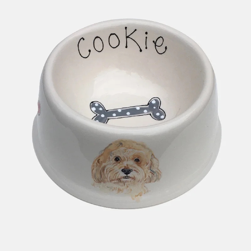 pet-friendly air purifier-Portrait Dog Bowl by Purple Glaze - Angled