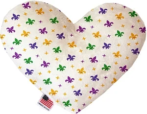 pet nail grinder-Confetti Fleur de Lis Mardi Gras Squeaker Heart Dog Toy