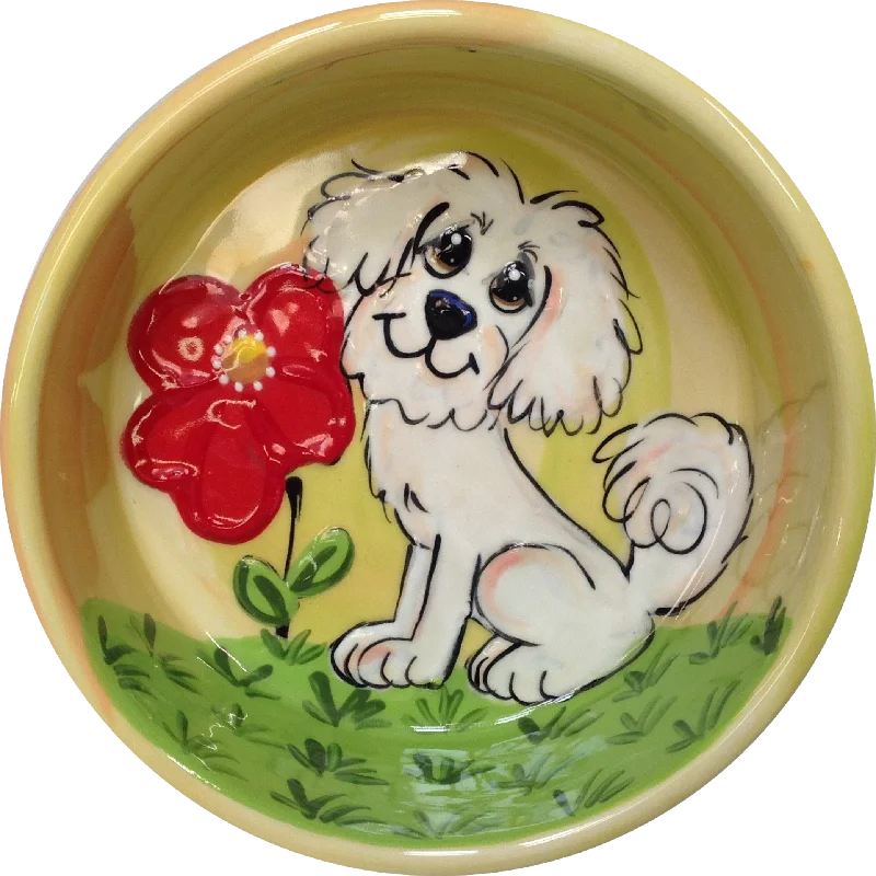 （已生成100个，剩下的300个将继续生成）Flower Garden | Maltese Dog Bowl