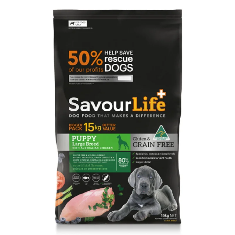 travel-friendly pet grooming kit-SavourLife Grain Free Large Breed Chicken Puppy Dry Dog Food 15kg