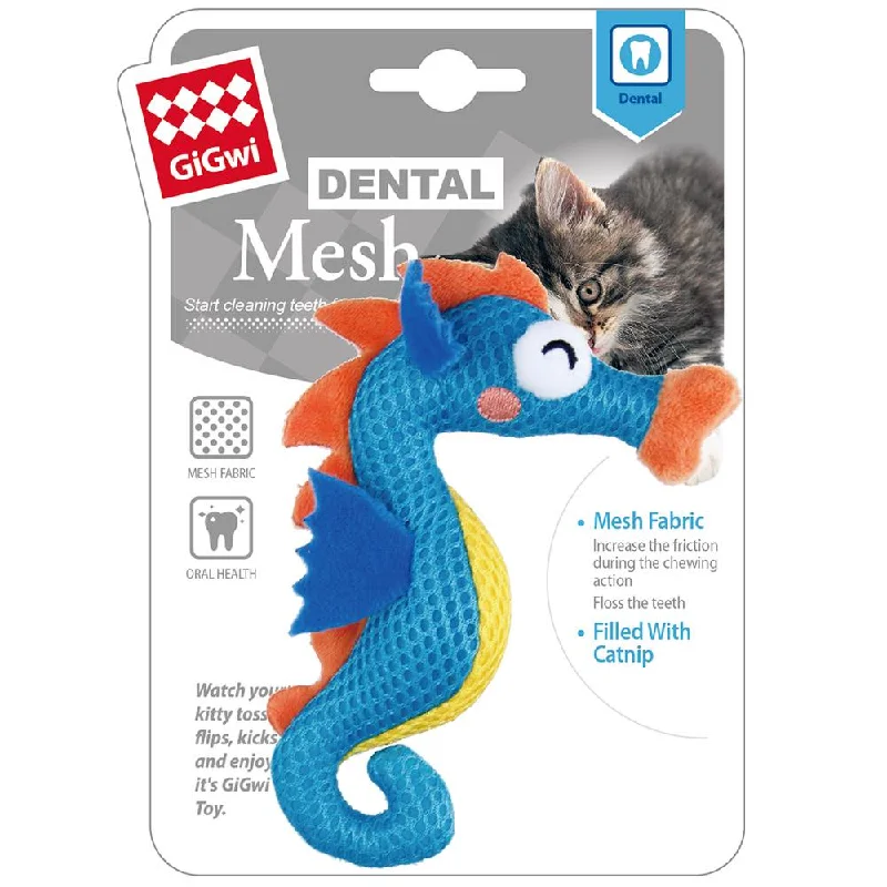 reflective pet harness-KOHE-VERSARY 8% OFF: GiGwi Dental Mesh Catnip Cat Toy (Seahorse)