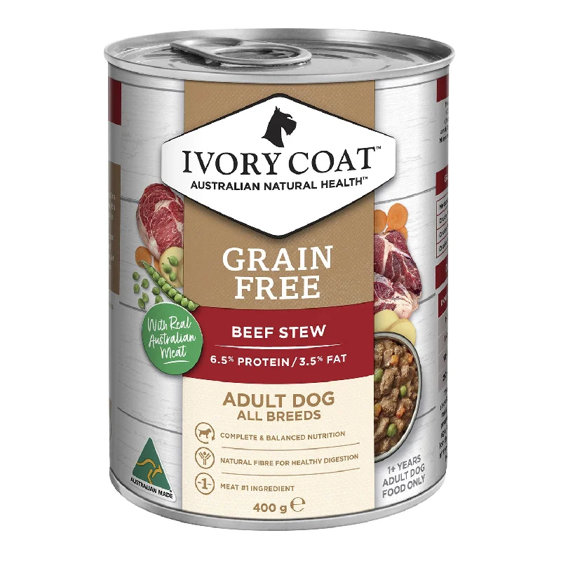 pet-safe houseplants-Ivory Coat Grain Free Beef Stew Adult Wet Dog Food