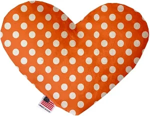 personalized pet collar-Melon Orange Swiss Dots Squeaker Heart Dog Toy