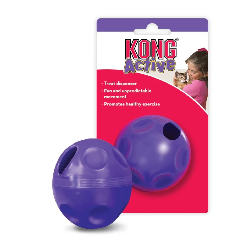 portable pet hair vacuum-KONG Active Treat Dispensing Ball Cat Toy