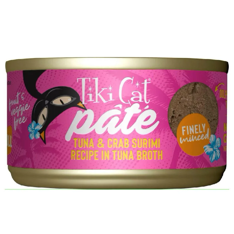 spill-proof rabbit water bottle-Tiki Cat Tuna & Crab Pate (2.8 oz x 12 cans)