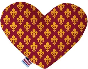 odor-absorbing cat litter-Maroon Fleur de Lis Squeaker Heart Dog Toy