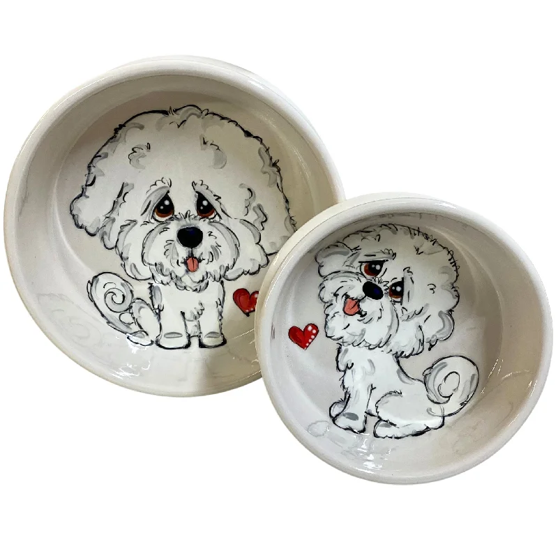 cooling mat for dogs-Bichon Frise Bliss Bowl Set