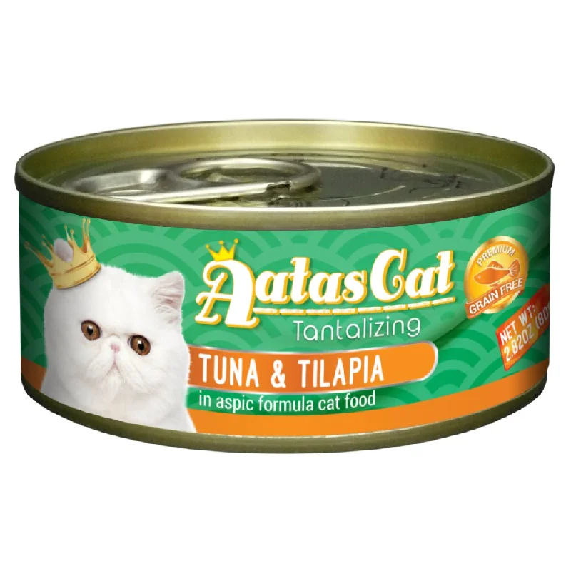 motion-activated cat toy-Aatas Cat Tantalizing Tuna & Tilapia In Aspic Canned Cat Food 80g