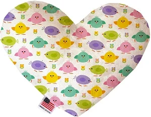 pet car seat cover-Easter Chickadees Canvas Squeaker Heart Dog Toy