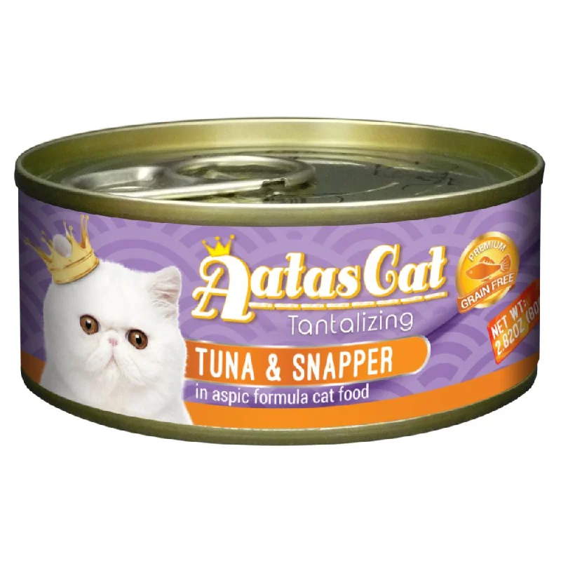 pet dental care kit-Aatas Cat Tantalizing Tuna & Snapper in Aspic Canned Cat Food 80g