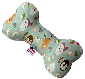 pet odor eliminator-Gray Christmas Party Canvas Squeaker Bone Dog Toy