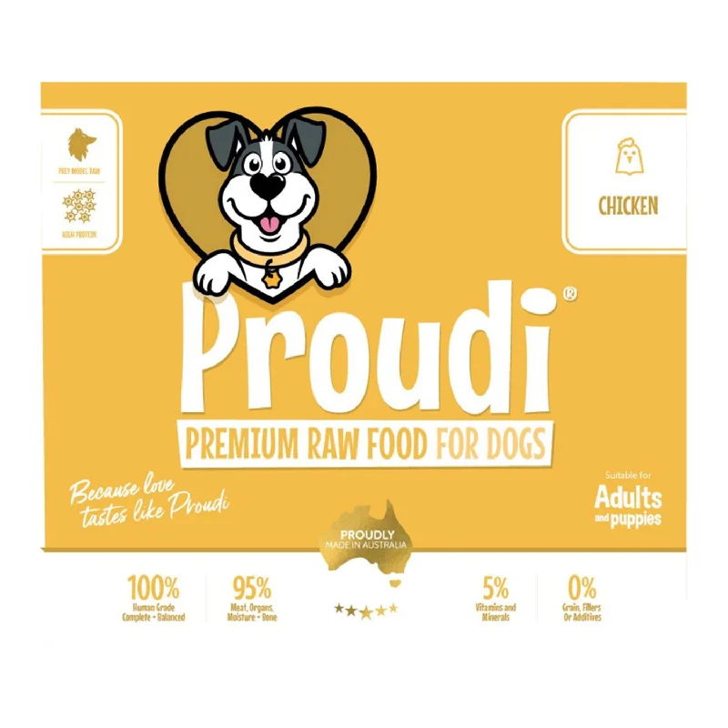 chew-resistant dog bed-Proudi Premium Chicken Raw Dog Food 2.4kg