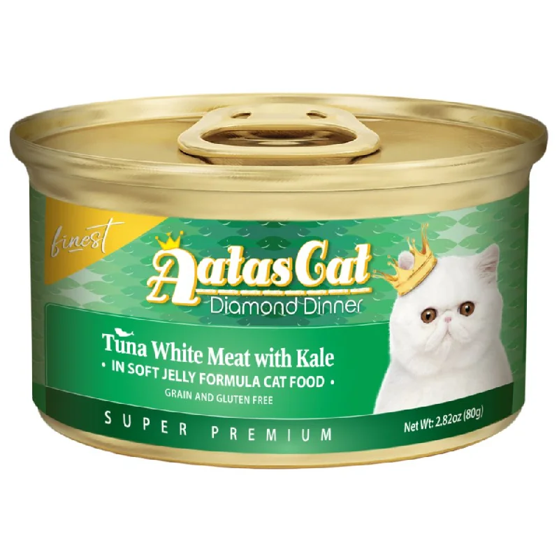 shock-absorbing dog leash-Aatas Cat Finest Diamond Dinner Tuna with Kale in Soft Jelly Canned Cat Food 80g