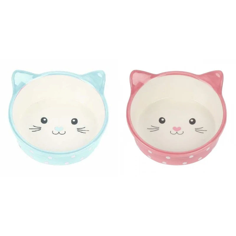 biodegradable poop bags-Happy Pet  Polka Cat Bowl