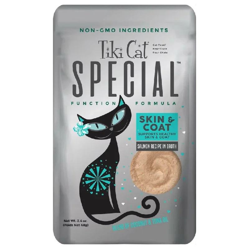 hamster bedding material-Tiki Cat Special Mousse Skin & Coat Salmon (2.4 oz x 12 pouches)