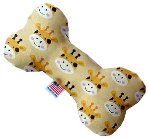 chew-proof puppy leash-Georgie the Giraffe Canvas Squeaker Bone Dog Toy