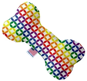 chew-proof dog toy-Rainbow Bright Diamonds Squeaker Bone Dog Toy