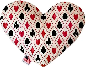 eco-friendly dog leash-Deck of Cards Stuffing Free Squeaker Heart Dog Toy