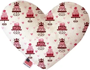 squirrel-proof bird feeder-Pink Fancy Cakes Canvas Squeaker Heart Dog Toy