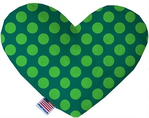 automatic ball launcher for dogs-Green on Green Dots Canvas Squeaker Heart Dog Toy