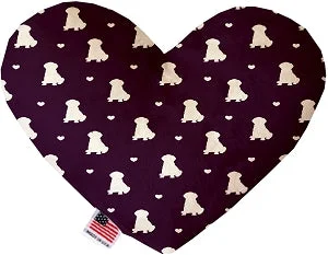 pet monitoring camera-Purple Puppy Love Canvas Squeaker Heart Dog Toy