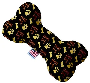 bird-safe cage liner-Happy Dog Canvas Squeaker Bone Dog Toy