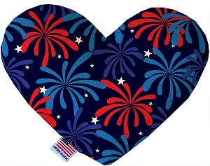 premium dog food bowl-Fireworks Canvas Squeaker Heart Dog Toy