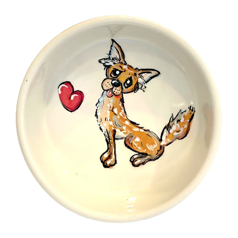 elevated dog feeding station-Chihuahua Hand-Painted 6" Bowl by Debby Carman