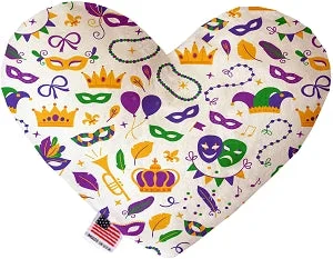 calming pet diffuser-Mardi Gras Masks Squeaker Heart Dog Toy